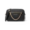Michael Kors Jet Set de piel Saffiano negra con cadena dorada